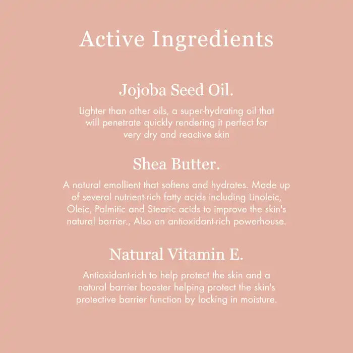 Skincare ingredients list.