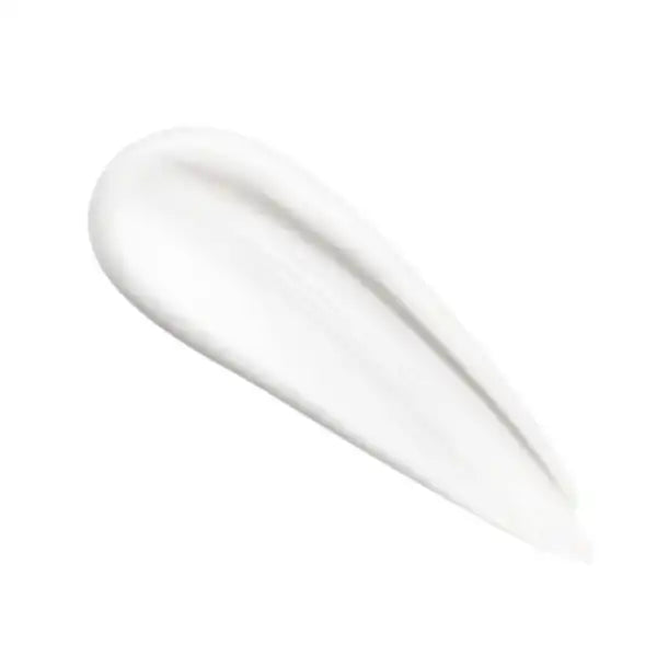 White cream or lotion smear with a curved shape.